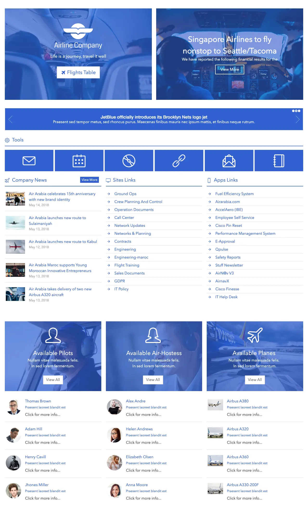 SharePoint Airline Operations Template