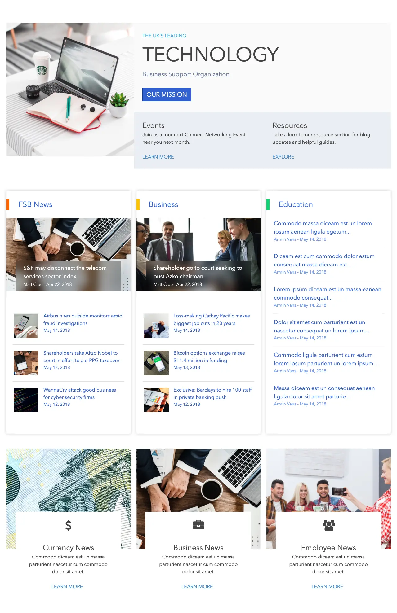 SharePoint Multi-Section Intranet Template