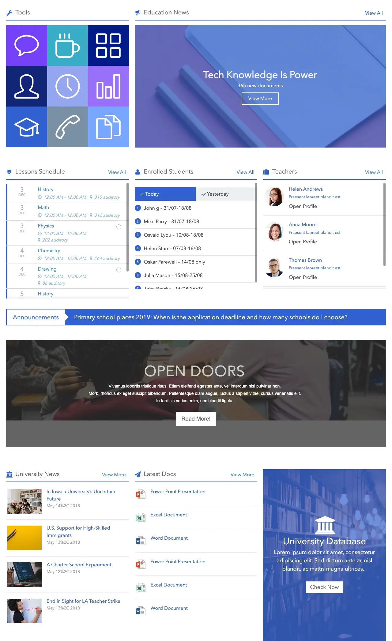 SharePoint Student Dashboard Template