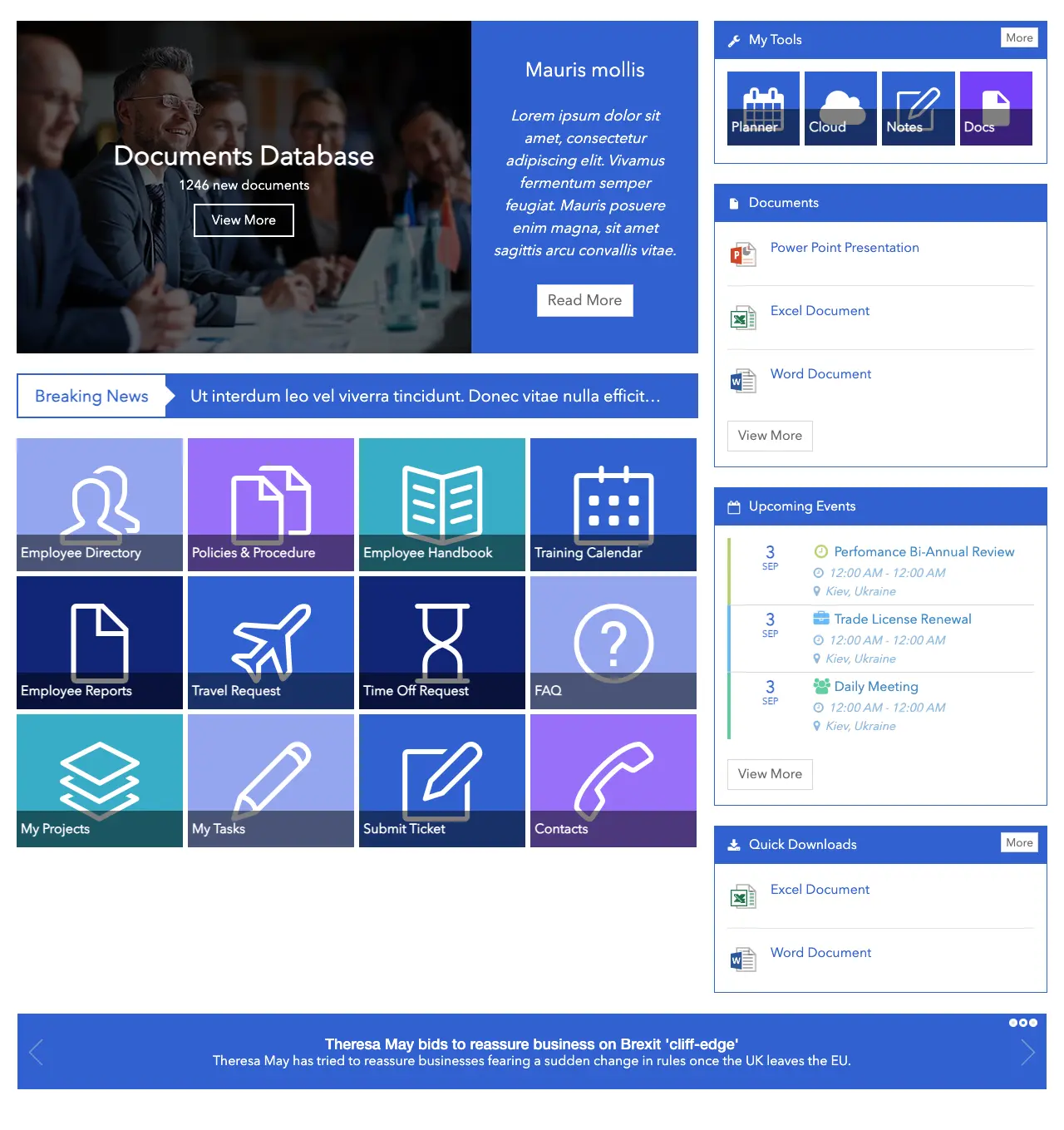 SharePoint Finance Intranet Template