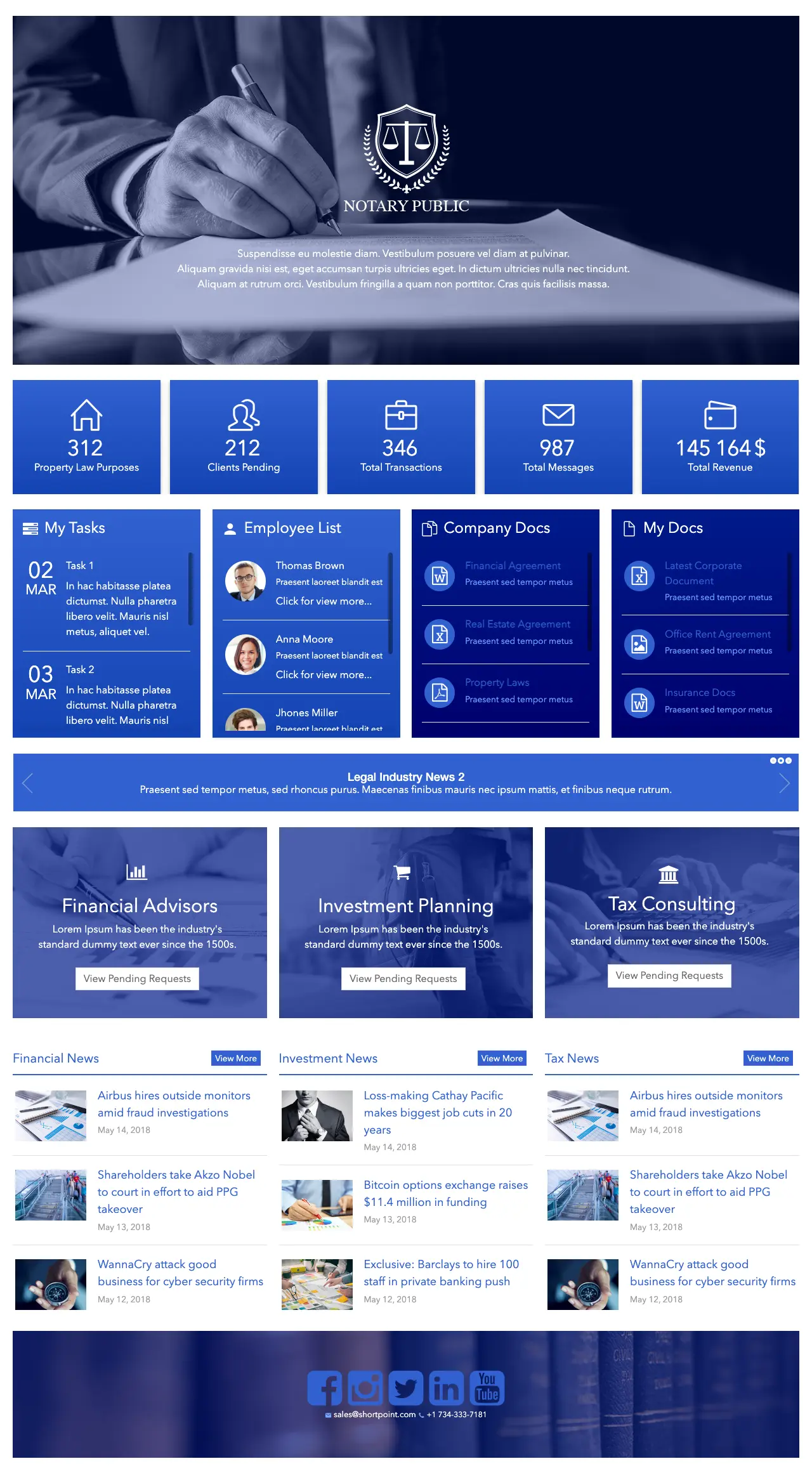 SharePoint Legal Dashboard Template
