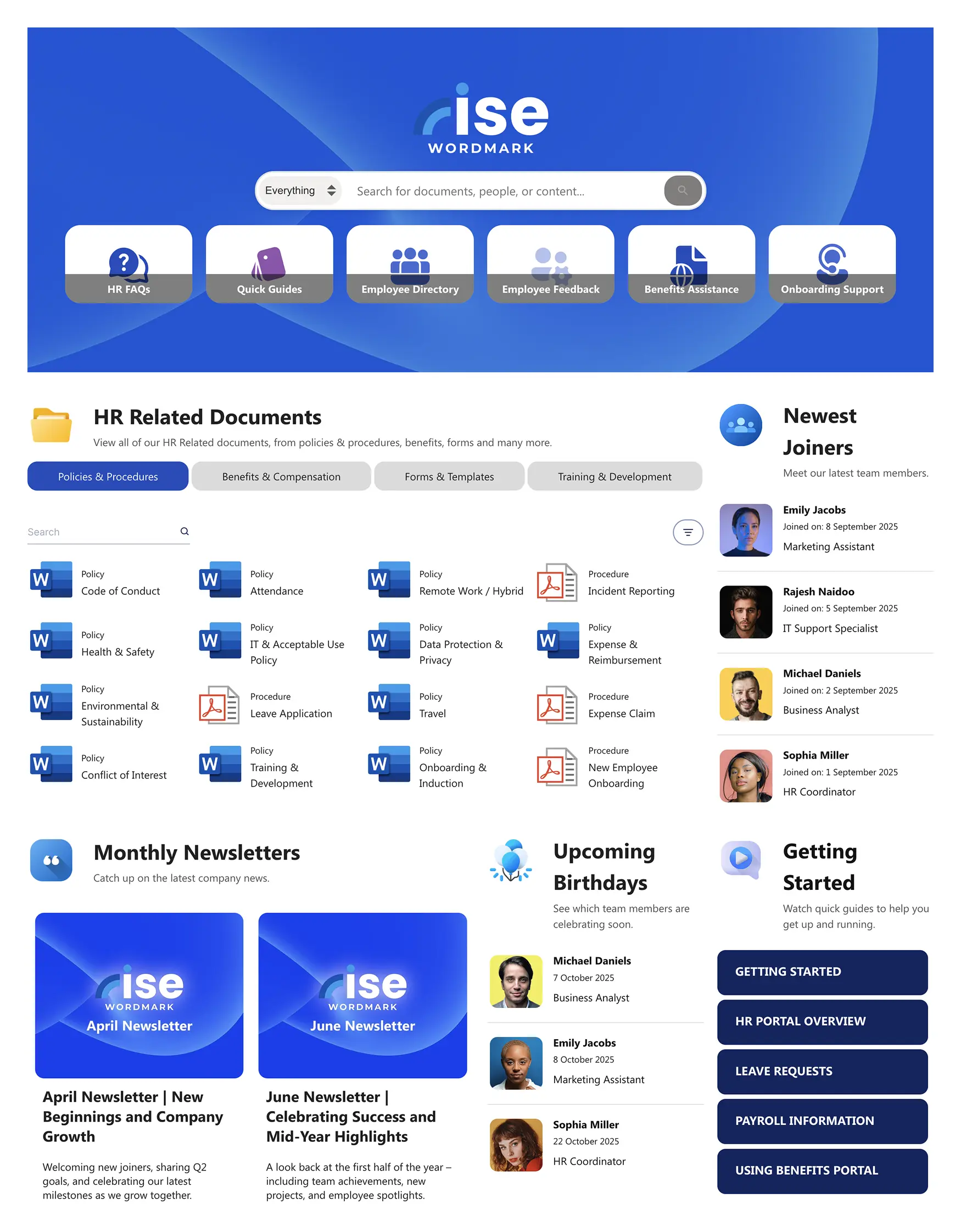 HR 11 – Human Resources Website Template: A dynamic, searchable hub connecting employees with HR resources.