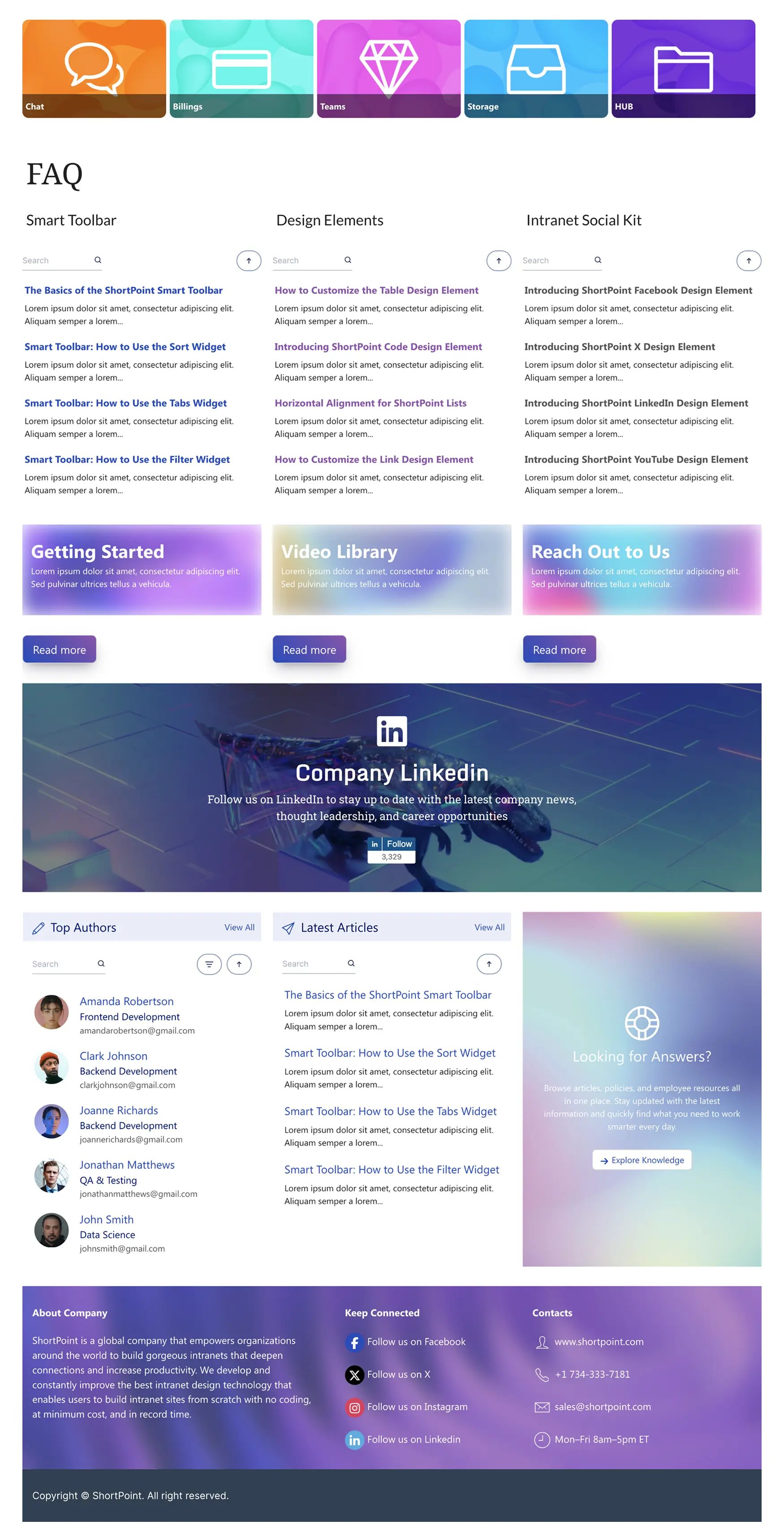 Knowledge Portal 4 – SharePoint Wiki Template: Centralize company news, events, highlights, and resources.