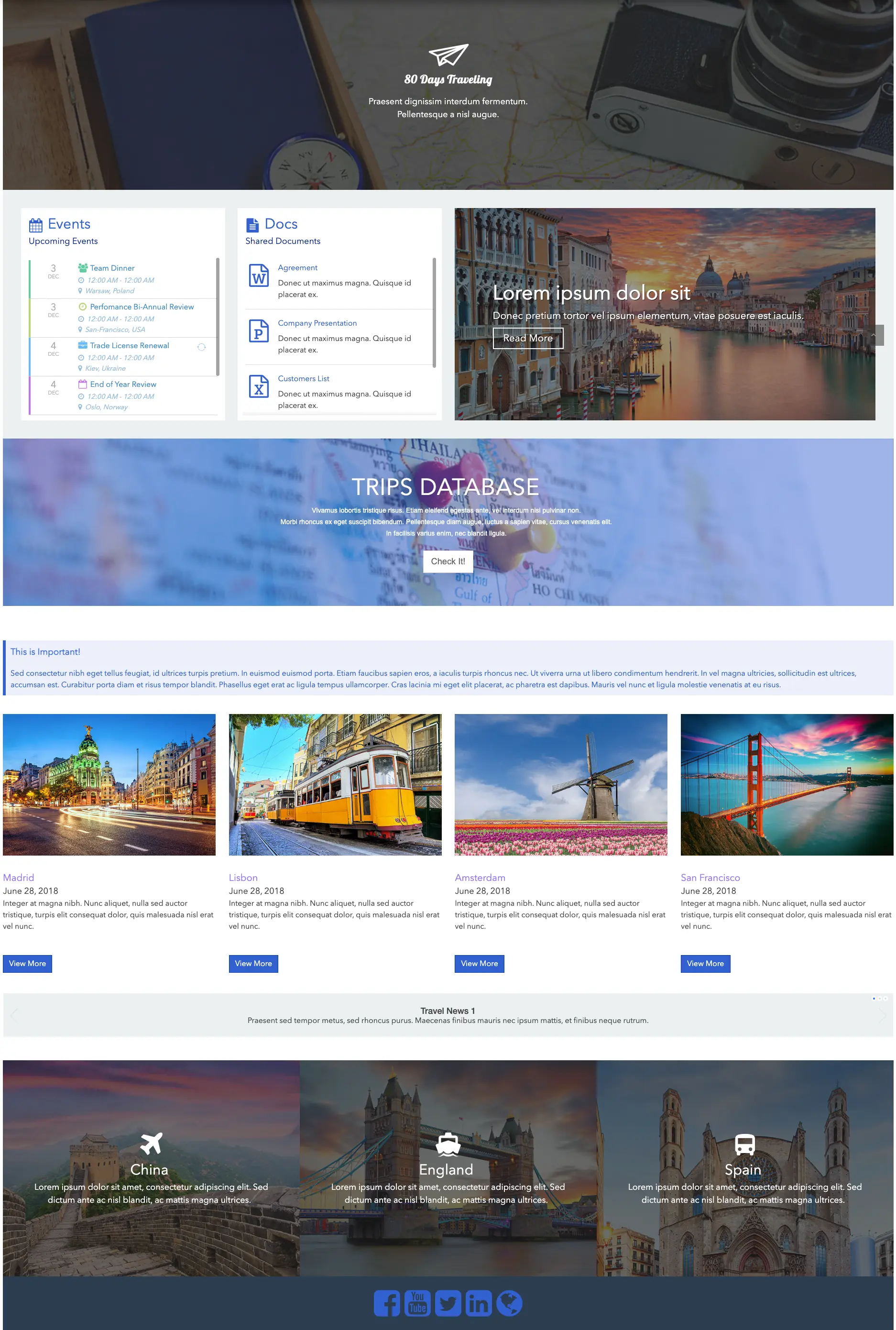 SharePoint Travel Events Template