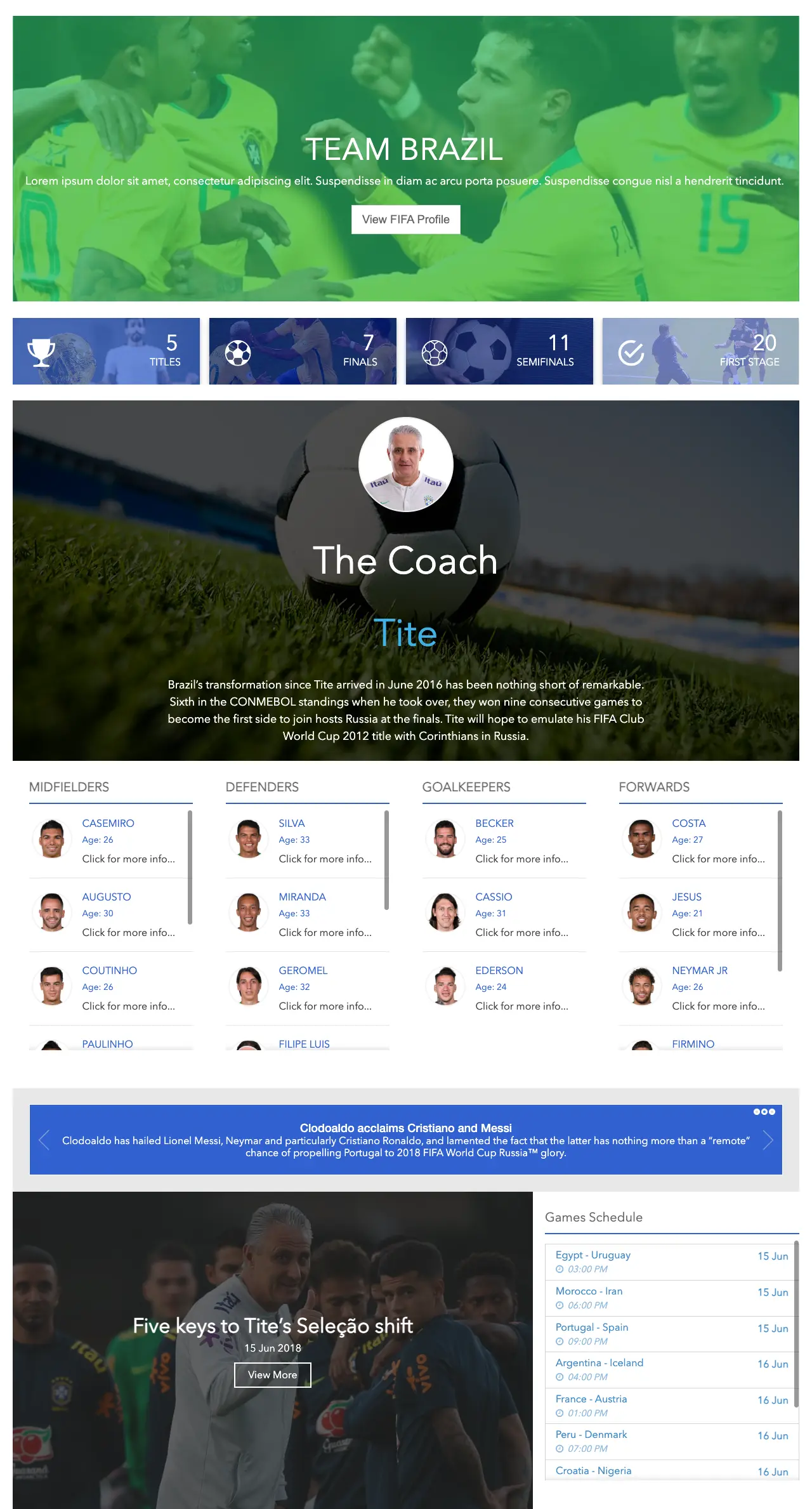 SharePoint World Cup Brazil Template